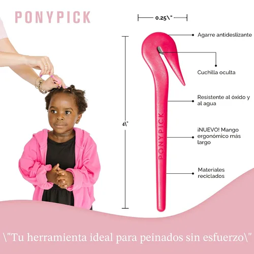 Miniatura 5 de THE PONY PICK - Herramienta de corte de bandas elásticas para el cabello, fácil de usar, sin dolor, sin daños en el cabello, herramienta de corte