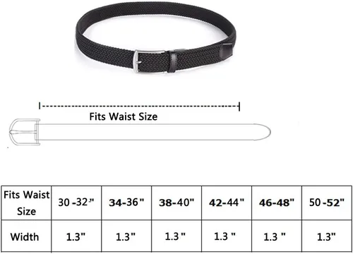 Miniatura 6 de Weifert - Cinturones elásticos trenzados para hombre de 1.3pulgadas de ancho