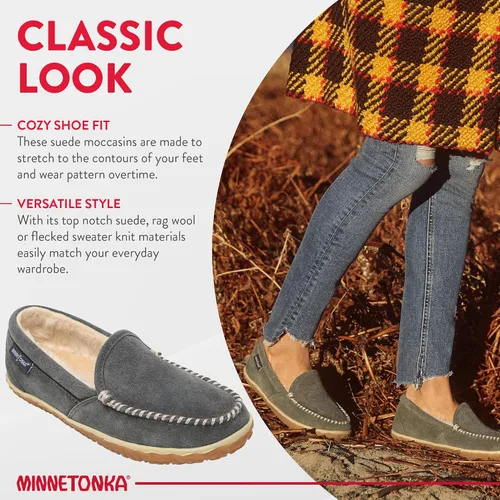 Miniatura 4 de Minnetonka Tilden - Pantuflas de gamuza para interior y exterior para mujer