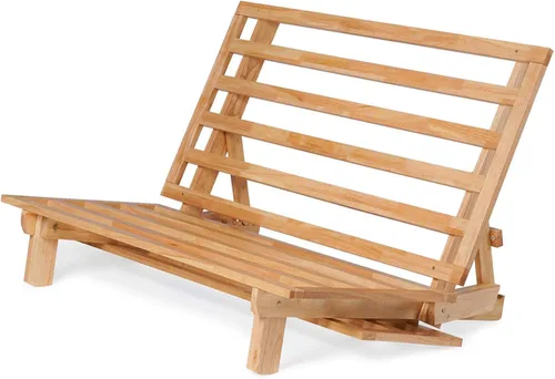 Miniatura 2 de Marco triple de madera de sofá cama, futón de madera - (Ahorro de espacio, acabado natural) Ideal para espacios pequeños, casas rodantes y muebles