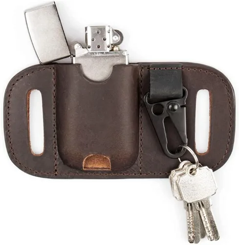 Miniatura 10 de Gentlestache Funda de cuero para Zippo, Funda de cuero Zippo, Funda de cuero para AirPods, Bolsa más ligera para cinturón Negro