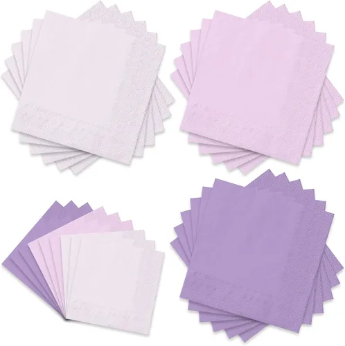 Miniatura 8 de Whaline Paquete de 150 Servilletas Marrones de 6.5 x 6.5 Pulgadas, Servilletas de Papel Desechables de 3 Colores con Tema Marrón de Otoño