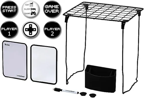 Miniatura 5 de Kit de casillero: estante de 12 pulgadas y accesorios magnéticos para casillero – espejo pizarra blanca lápiz taza pluma e inspirador metal Old