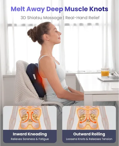 Miniatura 6 de BOB AND BRAD Masajeador de espalda inalámbrico con calor FSA elegible HSA, masajeador de espalda Shiatsu para aliviar el dolor de tejido profundo