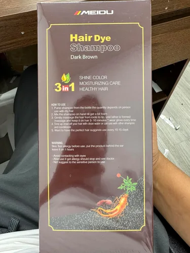 Miniatura 7 de Champú permanente de 16.9 fl oz para el cabello castaño, tinte instantáneo orgánico con esencia vegetal para mujeres y hombres, cubre el cabello