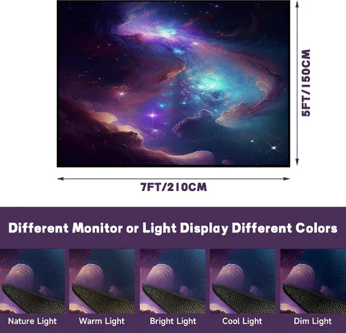 Miniatura 2 de Alfombra de Área Galaxia de 5' x 7', Dormitorio Sala de Estar para Niñas Niños Varones Alfombra Nebulosa Vórtex Tapetes Púrpura Azul Nube galaxy 1