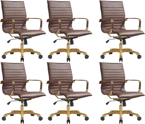 Miniatura 38 de LeisureMod Harris - Silla de oficina ejecutiva ergonómica moderna, silla de escritorio de piel con respaldo alto con altura ajustable, control
