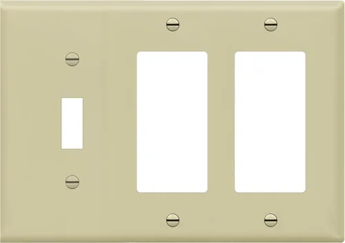 Miniatura 9 de ENERLITES - Placa de pared combinada para interruptor de palanca simple/interruptor de palanca doble decorativo, tamaño estándar 3 bandas