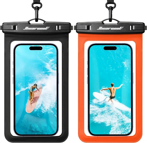Miniatura 10 de Hiearcool Bolsa impermeable para teléfono, funda impermeable para teléfono con cordón cruzado compatible con iPhone 17, 16, 15, 14, 13 Pro Max de 2
