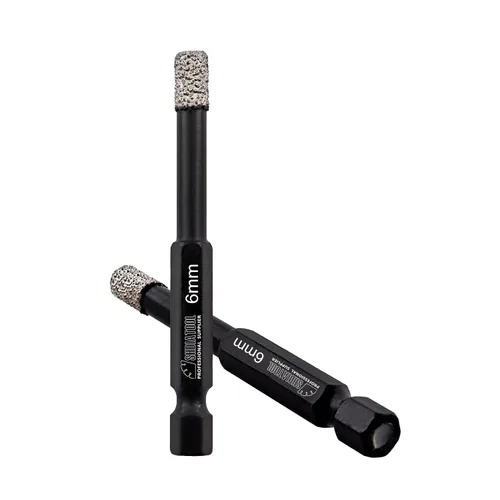 SHDIATOOL Brocas de diamante seco 1/4 "para azulejos de porcelana cerámica porcelana mármol granito diámetro 0.236 in 2 unids