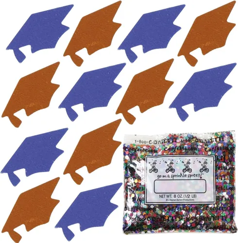 Miniatura 105 de Confetti Grad Cap Negro, Azul Marino Combo - 2 bolsas de media onza (1 oz)