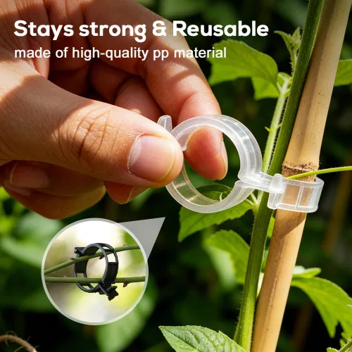 Miniatura 7 de Clips de soporte para plantas, clips de tomate mejorados 2026 para plantas trepadoras, clip de jardín de plástico reutilizable para tallos de uva