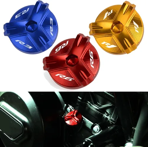 Miniatura 2 de Tapa de tapón de llenado de aceite de motor CNC para motocicleta, compatible con Yamaha YZF R1 R3 R6 YZFR1 1998-2020 YZFR3 2015-2021 YZFR6 YZFR6S R1