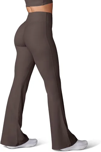 Miniatura 95 de HEGALY Pantalones de yoga acampanados para mujer, leggings cruzados, suaves, de cintura alta, pantalones casuales de entrenamiento con corte de bota