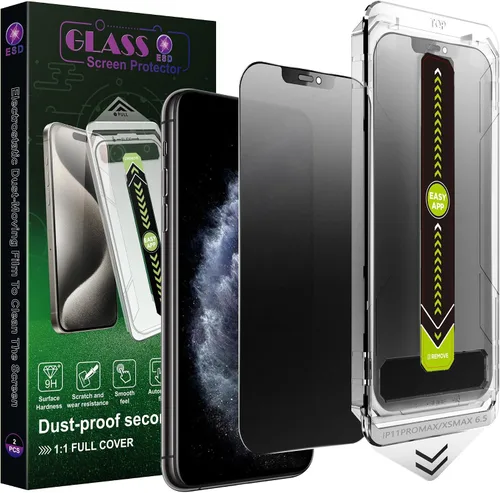 Miniatura 19 de Paquete de 2 protectores de pantalla antiespía de privacidad mate para iPhone X/XS/11 Pro (5.8 pulgadas), vidrio templado 9H, antirreflejos