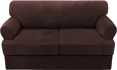 Miniatura 19 de H.VERSAILTEX Funda para sofá de 2 piezas, fundas para sillón con cojines en forma de T, funda para sofá de terciopelo grueso, protector de muebles