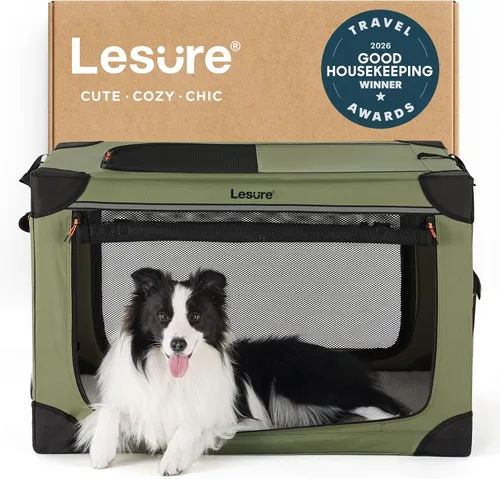 Miniatura 11 de Lesure Shown on TODAY Show Jaula Suave Plegable para Perros - Jaula de Viaje Portátil de 30 Pulgadas para Perros Medianos Interior y Exterior