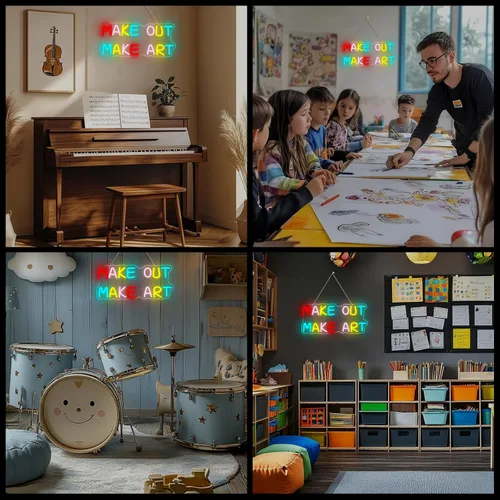 Miniatura 4 de Horseneon Señal de neón con luz LED para decoración de aula, letrero luminoso regulable, luces de neón para decoración de pared, regalos de arte