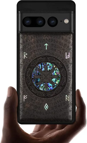 Miniatura 8 de Carveit Funda de madera de diseñador para Google Pixel 7 Pro [grabado de madera e incrustaciones de carcasa] cubierta de madera única compatible