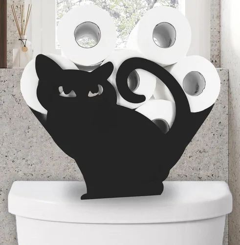 Miniatura 15 de Lindos soportes de papel de oveja, soporte de papel higiénico de metal negro, organizador decorativo de almacenamiento de papel higiénico