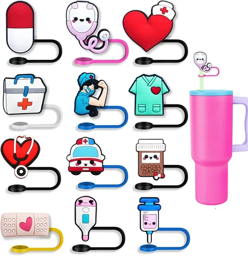 Miniatura 18 de LDKEDKF 11 piezas de cubiertas para pajitas de vaso Stanley, tapa de silicona para pajitas de vaso Stanley de 30 y 40 onzas con vasos, accesorios