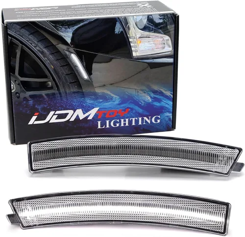 Miniatura 11 de iJDMTOY Kit de luz de marcador lateral de parachoques delantero ámbar completo con lente semitransparente de 36-SMD LED Compatible con Cadillac 2020