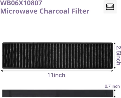 Miniatura 4 de WB06X10807 Reemplazo del filtro de carbón de microondas para GE JNM7196SK6SS, JVM7195SK6SS, JNM7196DK5BB, JVM7195DK5WW, JVM7195EK5ES, PNM9216SK5SS