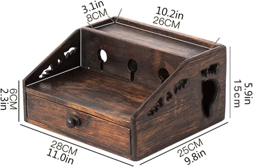 Miniatura 2 de Caja de gestión de cables de madera multifuncional para el hogar, escritorio de gran capacidad, caja de almacenamiento de regleta de alimentación
