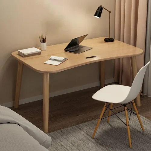 Miniatura 22 de Escritorio de estudio de oficina contemporáneo, escritorio contemporáneo para computadora, escritorio de trabajo con patas de madera, blanco, sin