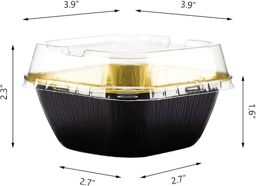 Miniatura 2 de EUSOAR - Tazas para cupcakes con tapas, 8 onzas, 50 unidades de flan de postres desechables, 3.5 x 2.7 x 1.6 pulgadas con tapas, postres de papel