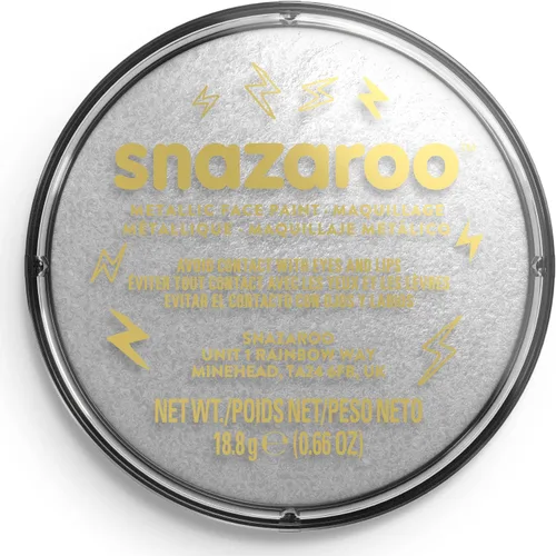 Miniatura 14 de Snazaroo - Pintura metálica para rostro y cuerpo, olla de 18,8 g (0,66 oz), plateada