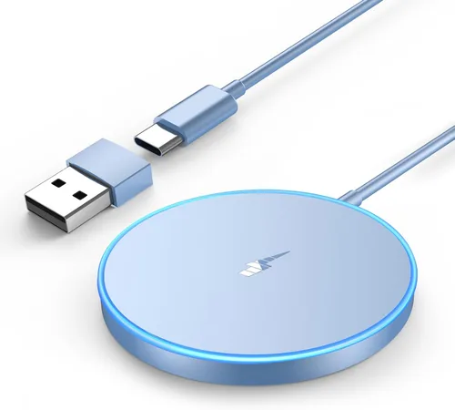 Miniatura 12 de Cargador inalámbrico magnético rápido Apple Mag-Safe para iPhone 15 Pro Max/15 Pro/15/15 Plus/14/13/12 Serie AirPods 3/2/Pro/Pro 2 Almohadilla