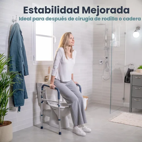 Miniatura 2 de PELEGON Barras de seguridad para inodoro (159 kg) - Bastidor y rieles de seguridad para inodoro ajustables, pasamanos de seguridad para inodoro