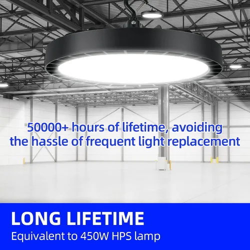 Miniatura 6 de hykolity Luz LED de alta bahía de 200 W, 5000 K UFO LED de alta bahía con enchufe estadounidense [equivalente a 600 W MH/HPS] 100-277 V, 26,000 lm