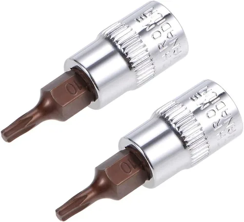 Miniatura 6 de uxcell 2 unidades de 1/4 de pulgada x T25 Torx zócalo, brocas de acero S2 CR-V sockets 1.496 in longitud uso con llave de trinquete, barra