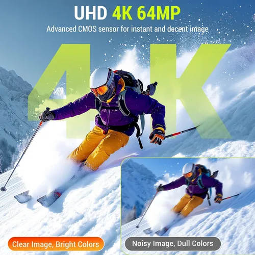 Miniatura 3 de Cámara digital, cámaras 4K de 64 MP para fotografía, pantalla abatible de 270°, enfoque automático, flash, zoom 18X, 2 baterías, tarjeta de 64 GB