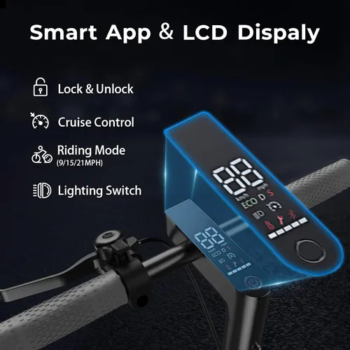 Miniatura 5 de Patinetes eléctricos – Scooter eléctrico para adultos, motor de 500 W, velocidad máxima de 18 MPH, neumáticos de 8.5 pulgadas, 21 millas, scooter