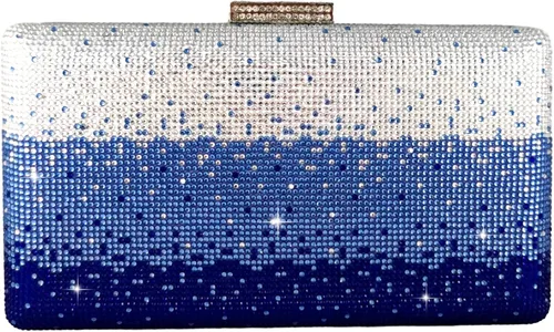 Boutique De FGG Elegantes bolsos de noche de cristal para mujer, caja de fiesta formal, embrague, boda, diamantes de imitación, bolso de novia