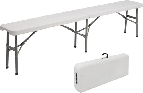 VINGLI Paquete de 4 asientos plegables portátiles de plástico de 6 pies, banco plegable para deportes, fútbol; asiento plegable para picnic, fiesta,