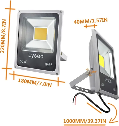 Miniatura 4 de Luz de inundación LED de 50 W CC 12 V-60 V, luz blanca cálida de bajo voltaje de 12 V, luz de seguridad para jardín, pared, luces de trabajo