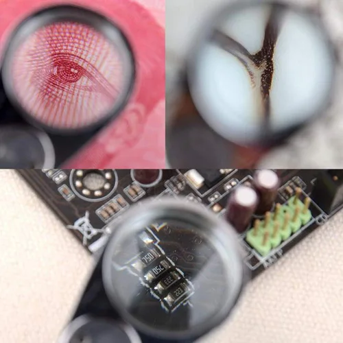 Miniatura 6 de 3 piezas 10X / 20X / 30X Jeweler - Lupa de cristal de diamante de metal, cuerpo redondo, lupa para ojos, lupa de ojo de 0.827 in de diámetro