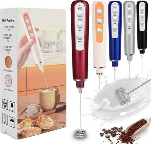 Miniatura 7 de Batidora De Mano Electrica Varita Espumador de Leche de Mano Electrica para Cafetería, Electrodomésticos de Cocina, Espumador Eléctrico Esencial