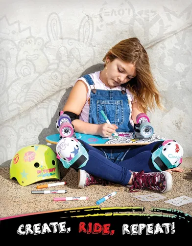 Miniatura 6 de Wipeout Dry Erase Kids Helmet – Ideal for Bike, Skate, Scooter, in-Line Skating and Rollerblading Ralladura de neón