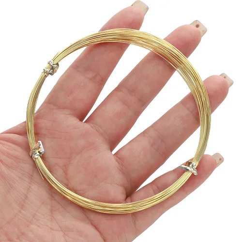 Miniatura 3 de Beadia - Alambre bañado en oro de 14 quilates de 0.4 mm, 10 metros de cordón de cuentas para pulseras, collares, encantos, cuentas para hacer joyas