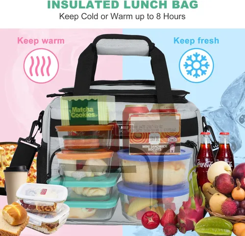 Miniatura 7 de MIER Lonchera térmica a prueba de fugas para adultos, hombres y mujeres, bolsa enfriadora de 30 latas con tapa superior abatible, 18 litros, Gris