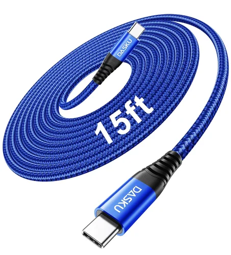 Miniatura 26 de Cable USB C a USB C extra largo de 100 W [paquete de 15 pies/2 unidades] Cable de carga rápida compatible con iPhone 17/17 Pro Max, iPhone 16 Negro
