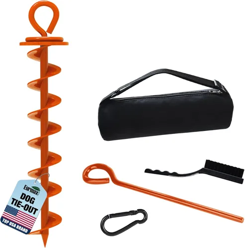 Miniatura 12 de Eurmax USA Estaca de amarre resistente para perros grandes de hasta 210 libras, estacas para perros para exteriores, anclaje de suelo para correa