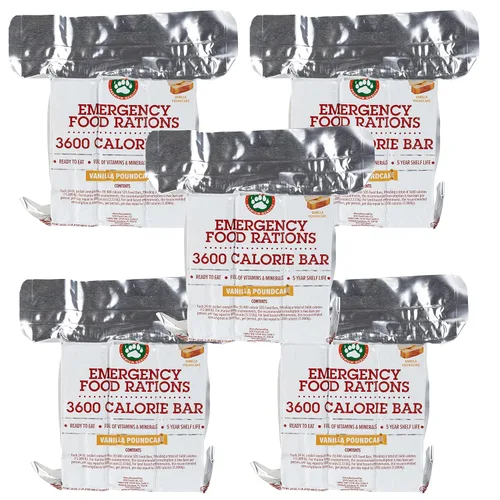 Miniatura 2 de Grizzly Gear Raciones alimentarias de emergencia, barra de pastel de vainilla de 3600 calorías (paquete de 5) – 15 días, suministro de valor de 360