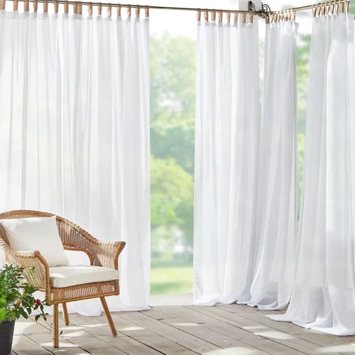 Miniatura 12 de Elrene Home Fashions Darien - Panel de cortina transparente para interiores y exteriores, resistente a la intemperie, con lengüetas, para porche