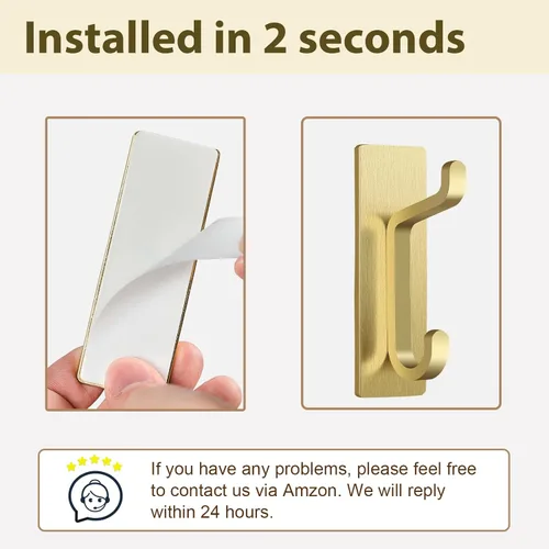 Miniatura 3 de Ganchos de pared autoadhesivos para colgar: extra fuertes 13 libras, gancho para abrigo, toalla en baños, ducha, cocina, pared, gancho de puerta